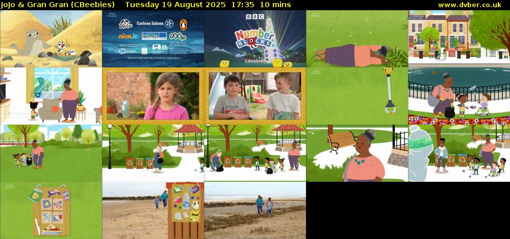 JoJo & Gran Gran (CBeebies) Tuesday 19 August 2025 17:35 - 17:45