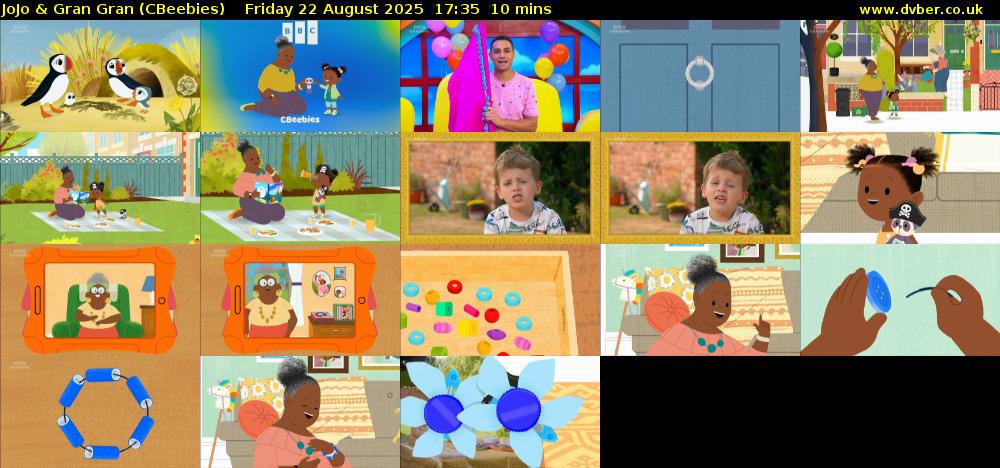 JoJo & Gran Gran (CBeebies) Friday 22 August 2025 17:35 - 17:45