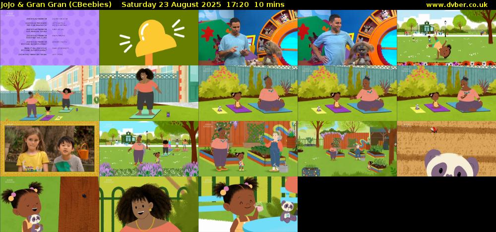 JoJo & Gran Gran (CBeebies) Saturday 23 August 2025 17:20 - 17:30