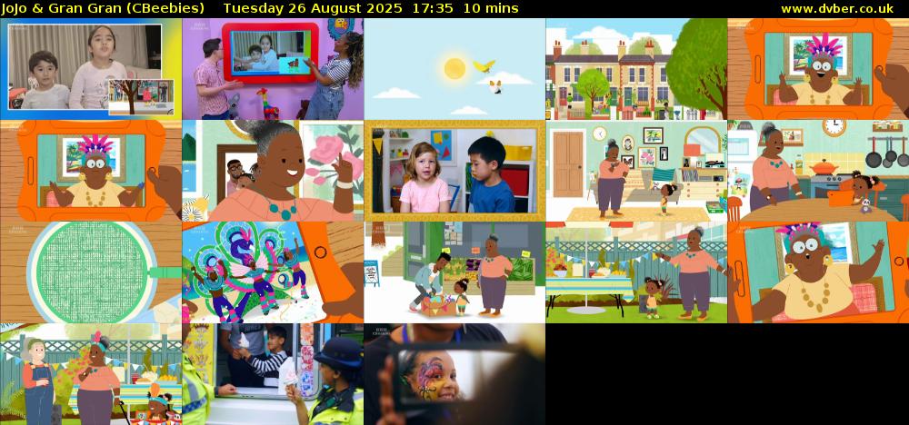 JoJo & Gran Gran (CBeebies) Tuesday 26 August 2025 17:35 - 17:45