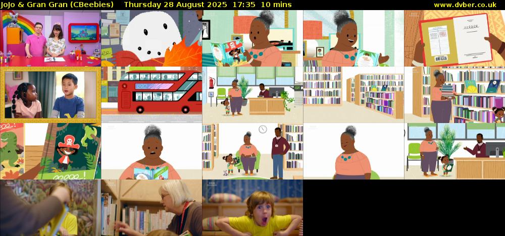 JoJo & Gran Gran (CBeebies) Thursday 28 August 2025 17:35 - 17:45