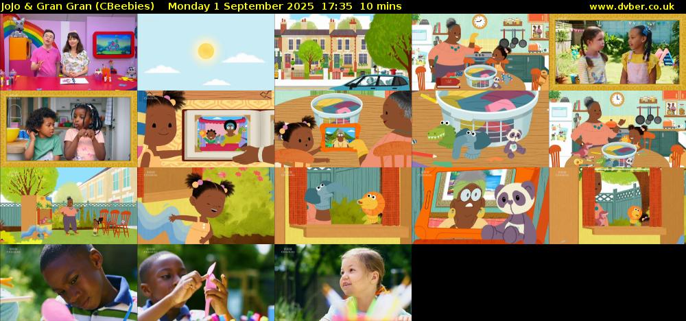 JoJo & Gran Gran (CBeebies) Monday 1 September 2025 17:35 - 17:45