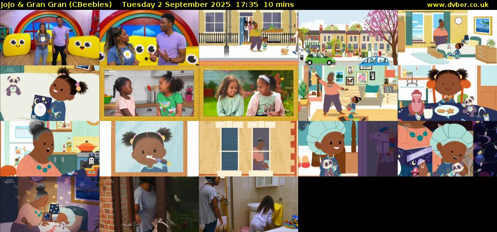 JoJo & Gran Gran (CBeebies) Tuesday 2 September 2025 17:35 - 17:45