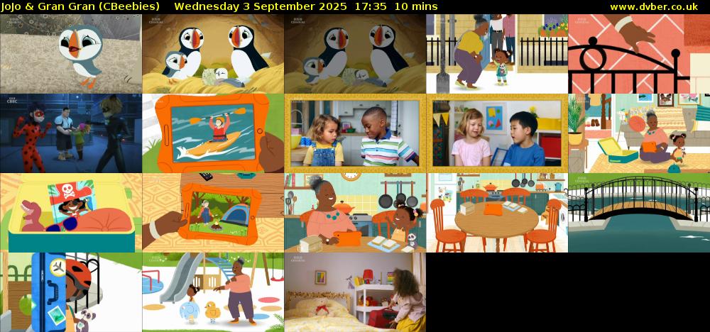 JoJo & Gran Gran (CBeebies) Wednesday 3 September 2025 17:35 - 17:45