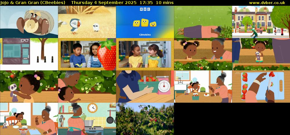 JoJo & Gran Gran (CBeebies) Thursday 4 September 2025 17:35 - 17:45