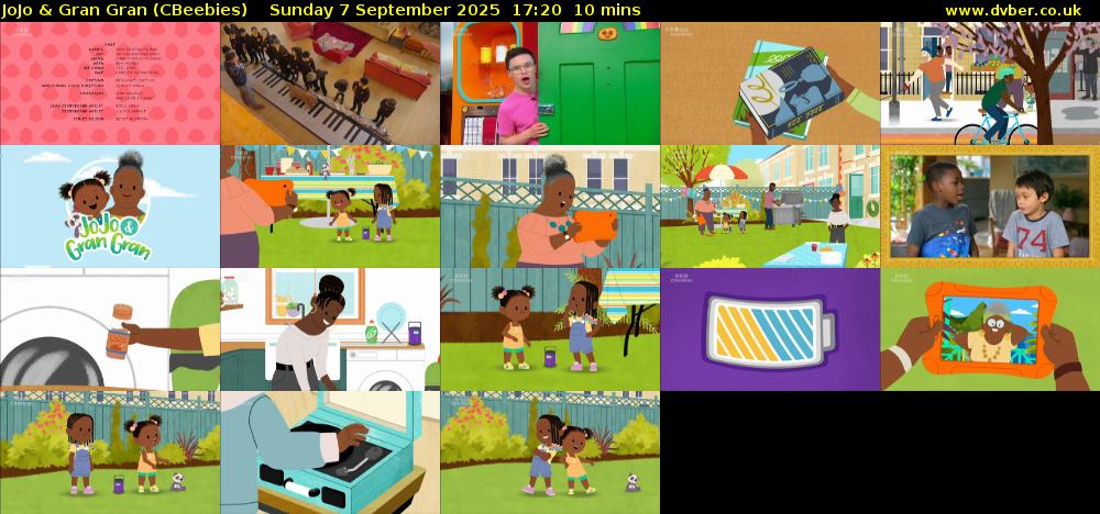 JoJo & Gran Gran (CBeebies) Sunday 7 September 2025 17:20 - 17:30