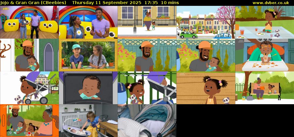 JoJo & Gran Gran (CBeebies) Thursday 11 September 2025 17:35 - 17:45