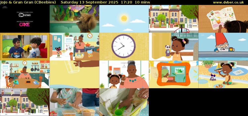 JoJo & Gran Gran (CBeebies) Saturday 13 September 2025 17:20 - 17:30