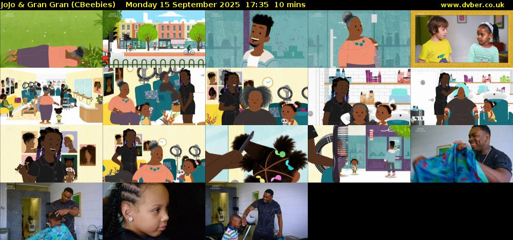 JoJo & Gran Gran (CBeebies) Monday 15 September 2025 17:35 - 17:45