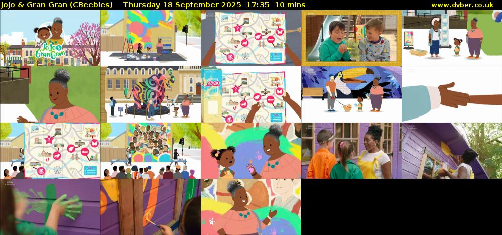 JoJo & Gran Gran (CBeebies) Thursday 18 September 2025 17:35 - 17:45