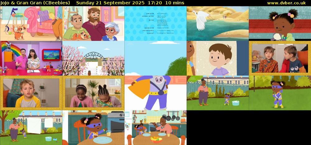 JoJo & Gran Gran (CBeebies) Sunday 21 September 2025 17:20 - 17:30