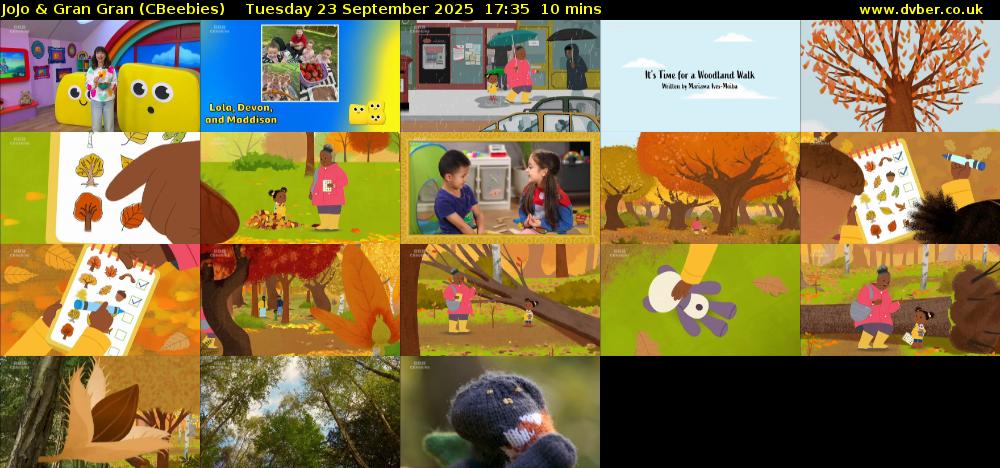 JoJo & Gran Gran (CBeebies) Tuesday 23 September 2025 17:35 - 17:45