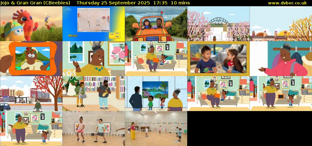 JoJo & Gran Gran (CBeebies) Thursday 25 September 2025 17:35 - 17:45