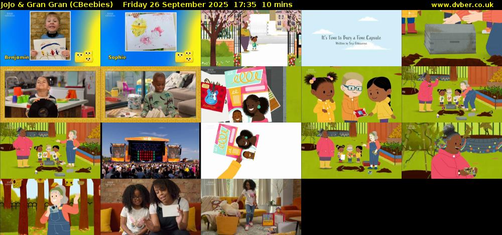 JoJo & Gran Gran (CBeebies) Friday 26 September 2025 17:35 - 17:45