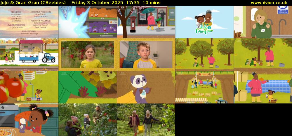 JoJo & Gran Gran (CBeebies) Friday 3 October 2025 17:35 - 17:45