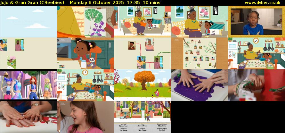 JoJo & Gran Gran (CBeebies) Monday 6 October 2025 17:35 - 17:45