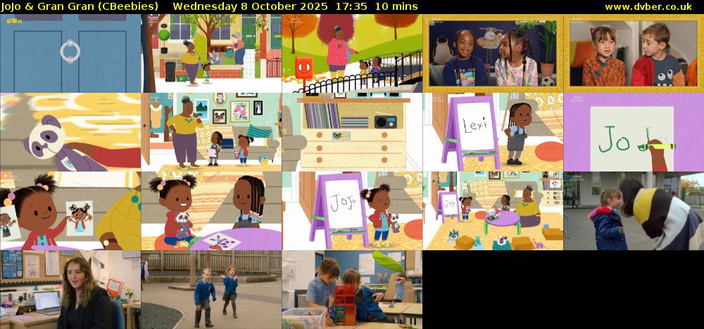 JoJo & Gran Gran (CBeebies) Wednesday 8 October 2025 17:35 - 17:45