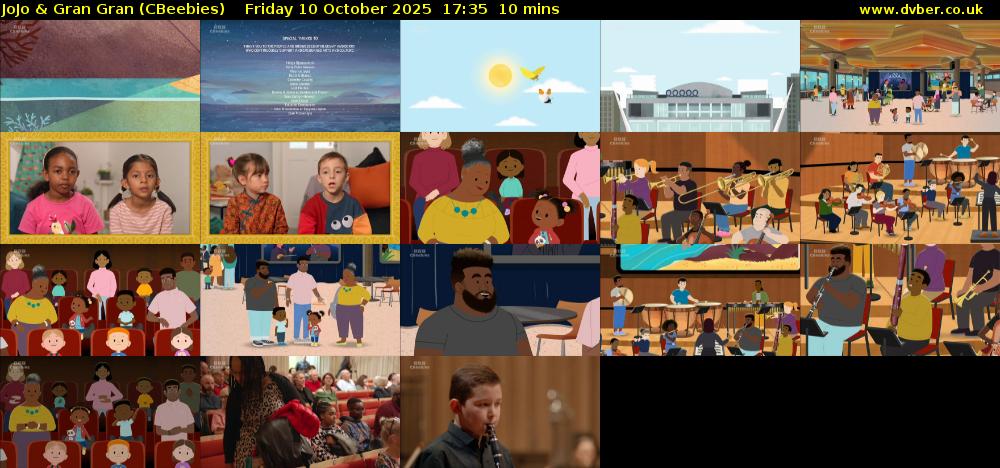 JoJo & Gran Gran (CBeebies) Friday 10 October 2025 17:35 - 17:45
