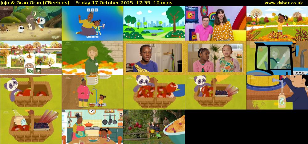 JoJo & Gran Gran (CBeebies) Friday 17 October 2025 17:35 - 17:45