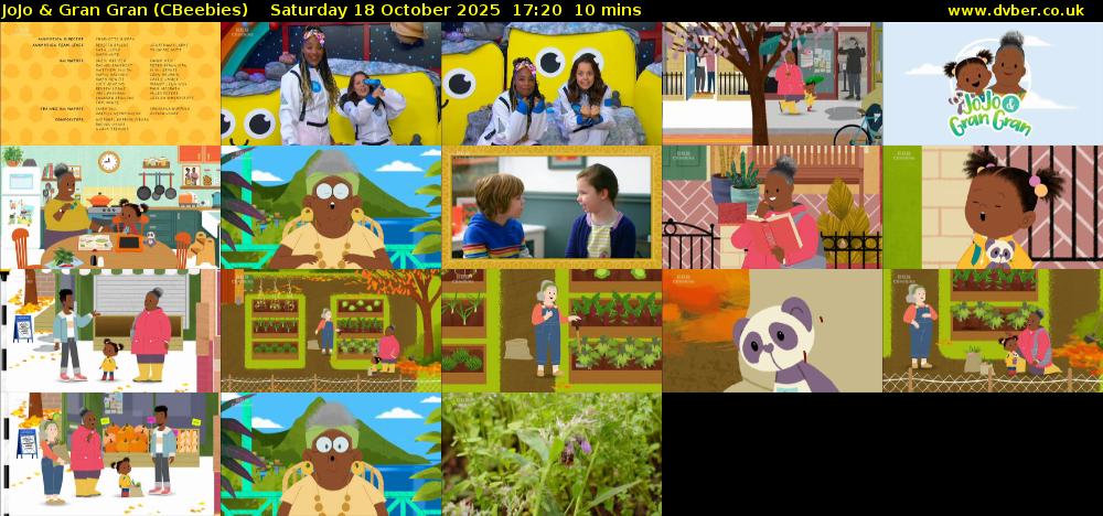 JoJo & Gran Gran (CBeebies) Saturday 18 October 2025 17:20 - 17:30