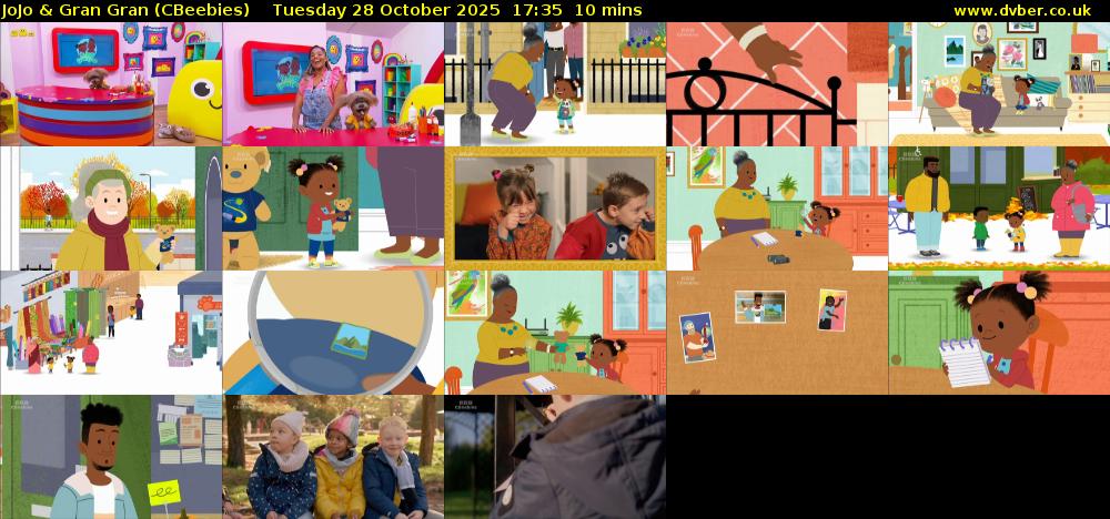 JoJo & Gran Gran (CBeebies) Tuesday 28 October 2025 17:35 - 17:45