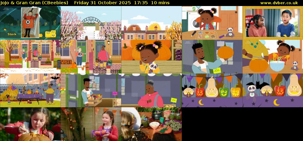 JoJo & Gran Gran (CBeebies) Friday 31 October 2025 17:35 - 17:45
