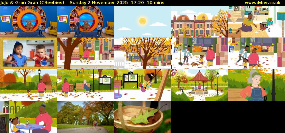 JoJo & Gran Gran (CBeebies) Sunday 2 November 2025 17:20 - 17:30