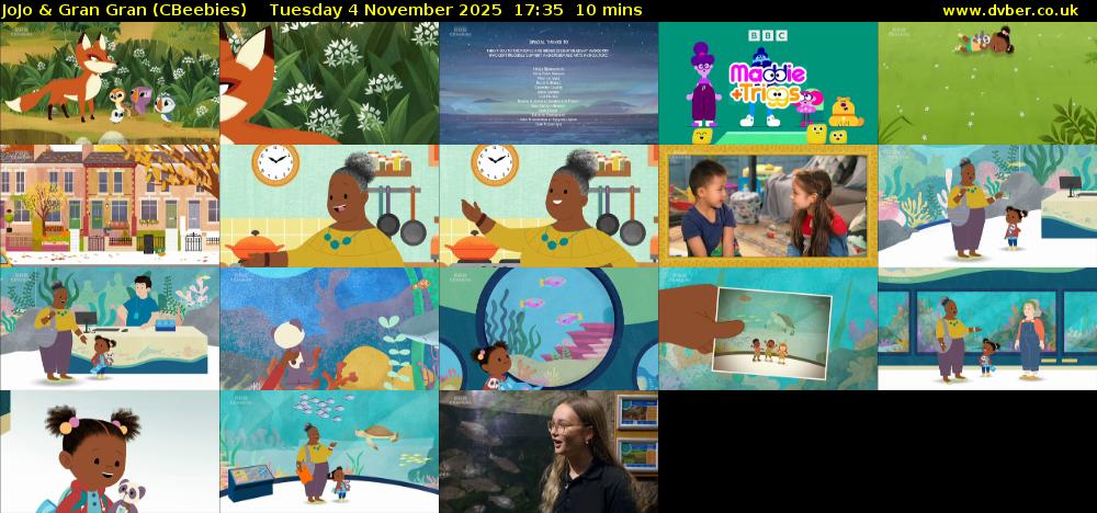 JoJo & Gran Gran (CBeebies) Tuesday 4 November 2025 17:35 - 17:45