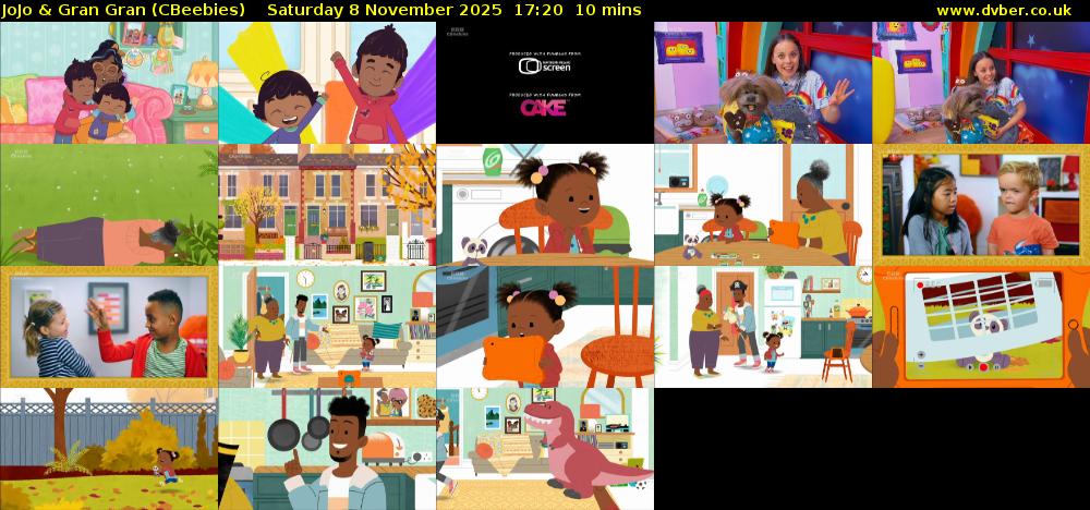 JoJo & Gran Gran (CBeebies) Saturday 8 November 2025 17:20 - 17:30