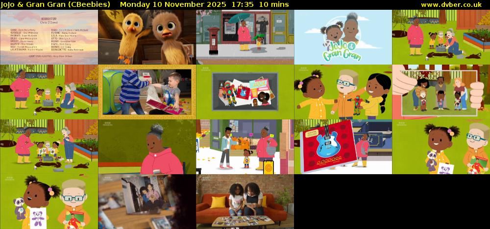 JoJo & Gran Gran (CBeebies) Monday 10 November 2025 17:35 - 17:45