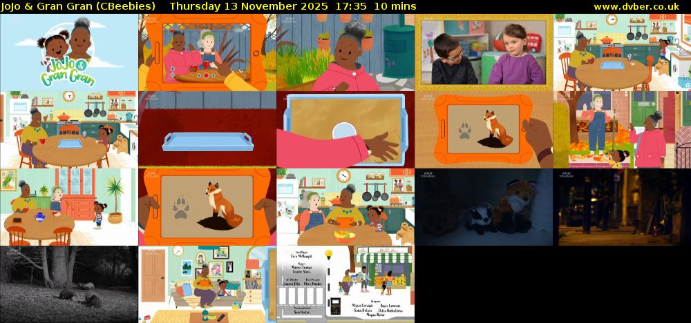 JoJo & Gran Gran (CBeebies) Thursday 13 November 2025 17:35 - 17:45