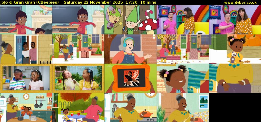 JoJo & Gran Gran (CBeebies) Saturday 22 November 2025 17:20 - 17:30