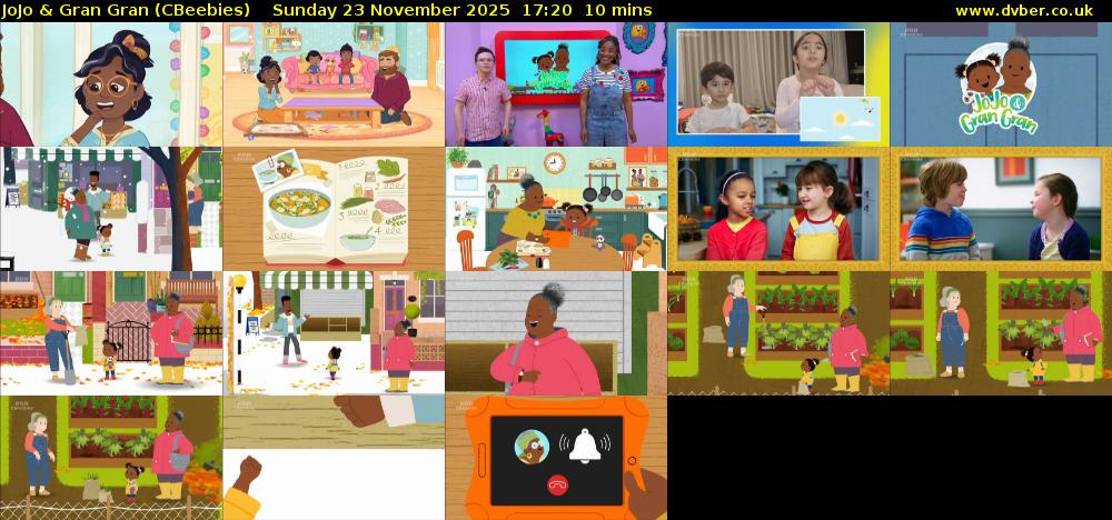 JoJo & Gran Gran (CBeebies) Sunday 23 November 2025 17:20 - 17:30