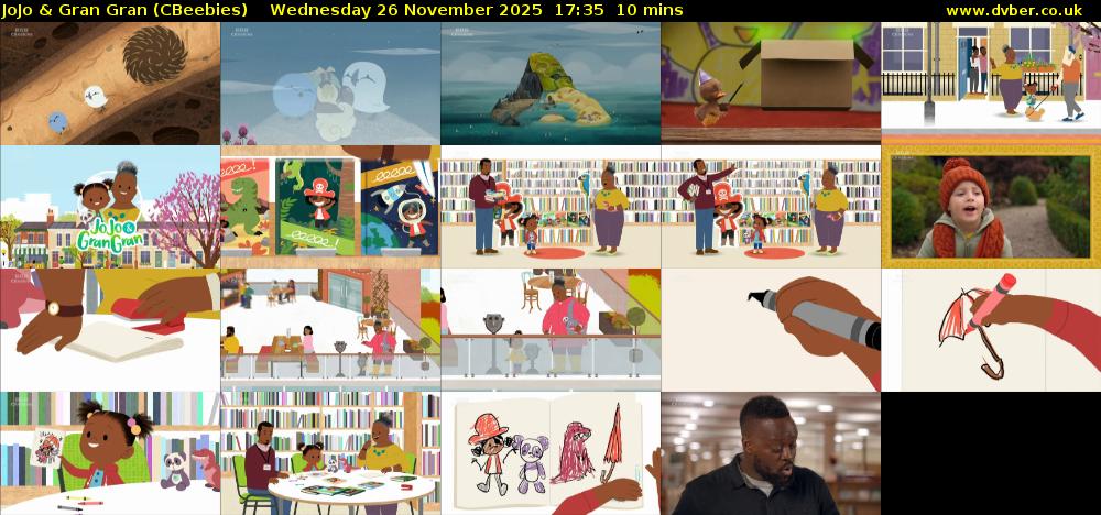 JoJo & Gran Gran (CBeebies) Wednesday 26 November 2025 17:35 - 17:45