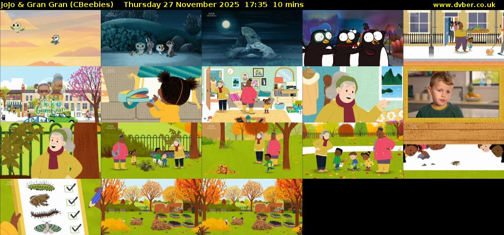 JoJo & Gran Gran (CBeebies) Thursday 27 November 2025 17:35 - 17:45