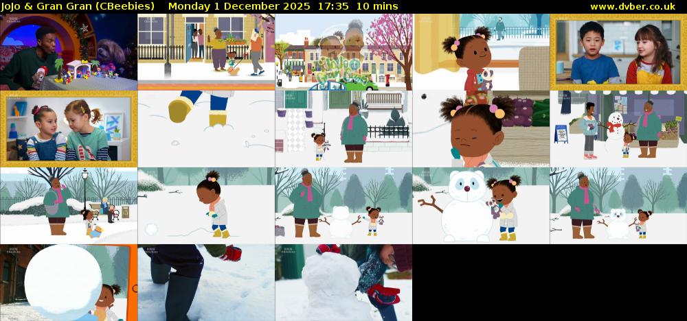 JoJo & Gran Gran (CBeebies) Monday 1 December 2025 17:35 - 17:45