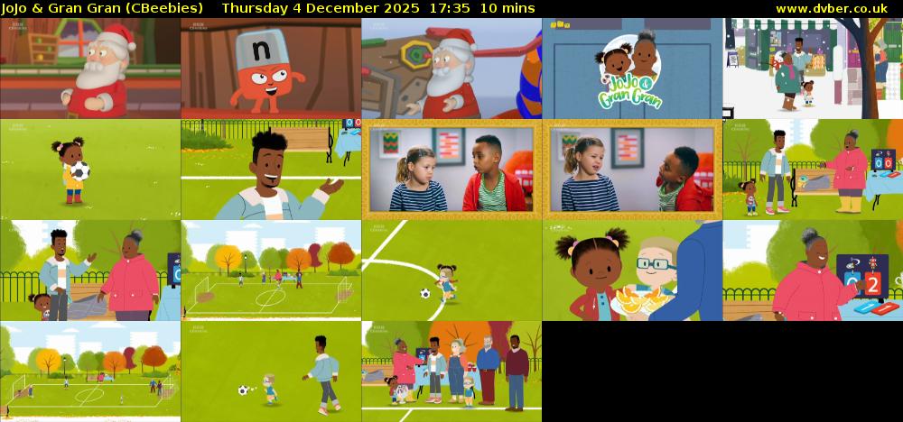 JoJo & Gran Gran (CBeebies) Thursday 4 December 2025 17:35 - 17:45