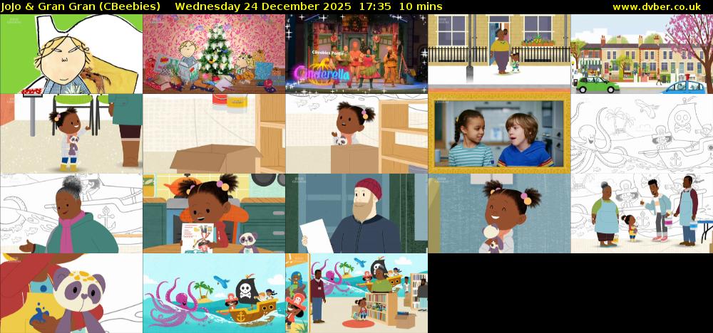 JoJo & Gran Gran (CBeebies) Wednesday 24 December 2025 17:35 - 17:45