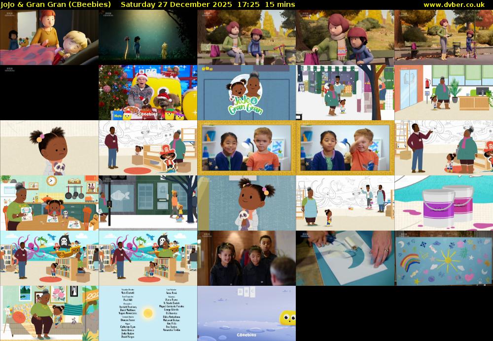 JoJo & Gran Gran (CBeebies) Saturday 27 December 2025 17:25 - 17:40