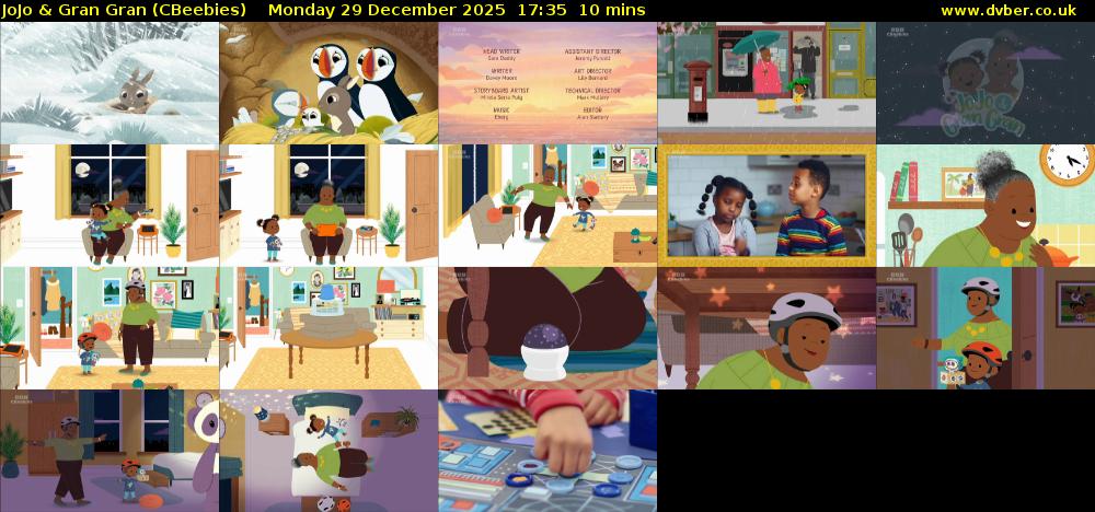 JoJo & Gran Gran (CBeebies) Monday 29 December 2025 17:35 - 17:45