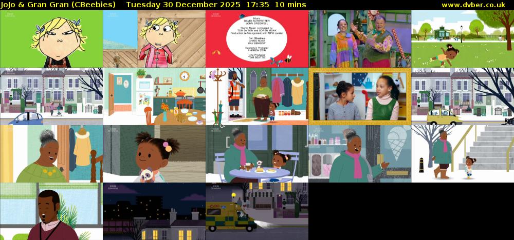 JoJo & Gran Gran (CBeebies) Tuesday 30 December 2025 17:35 - 17:45