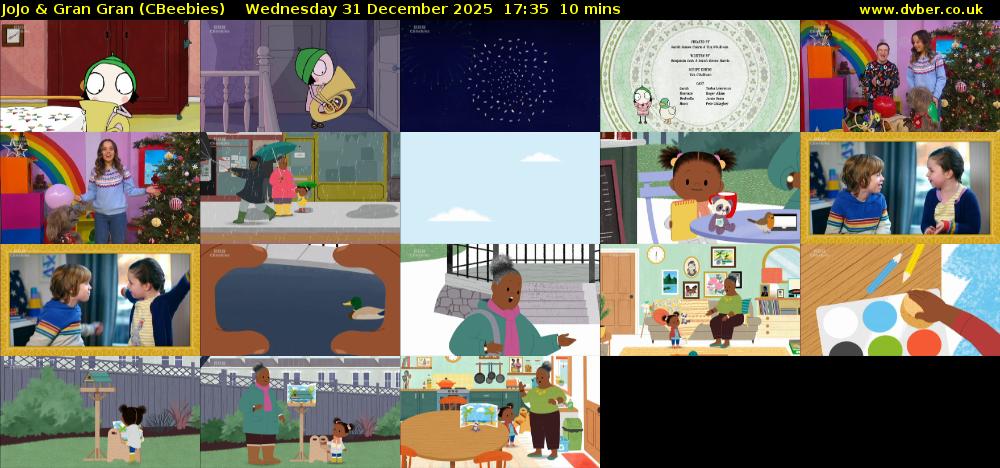 JoJo & Gran Gran (CBeebies) Wednesday 31 December 2025 17:35 - 17:45
