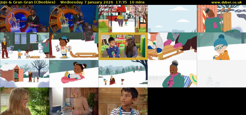 JoJo & Gran Gran (CBeebies) Wednesday 7 January 2026 17:35 - 17:45