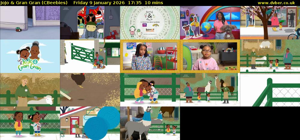 JoJo & Gran Gran (CBeebies) Friday 9 January 2026 17:35 - 17:45