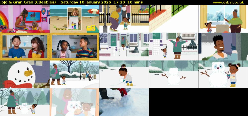 JoJo & Gran Gran (CBeebies) Saturday 10 January 2026 17:20 - 17:30