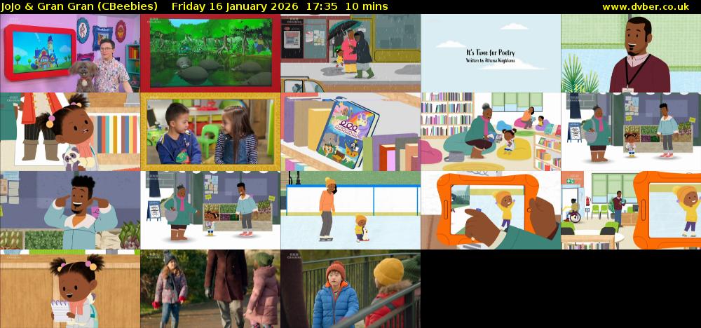 JoJo & Gran Gran (CBeebies) Friday 16 January 2026 17:35 - 17:45