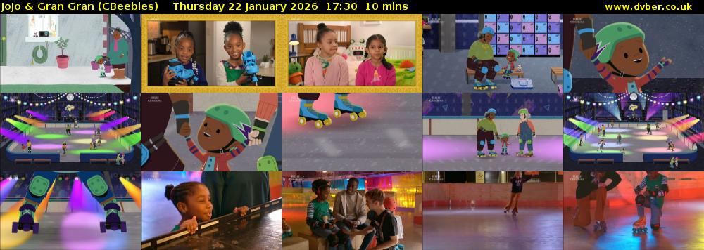 JoJo & Gran Gran (CBeebies) Thursday 22 January 2026 17:30 - 17:40