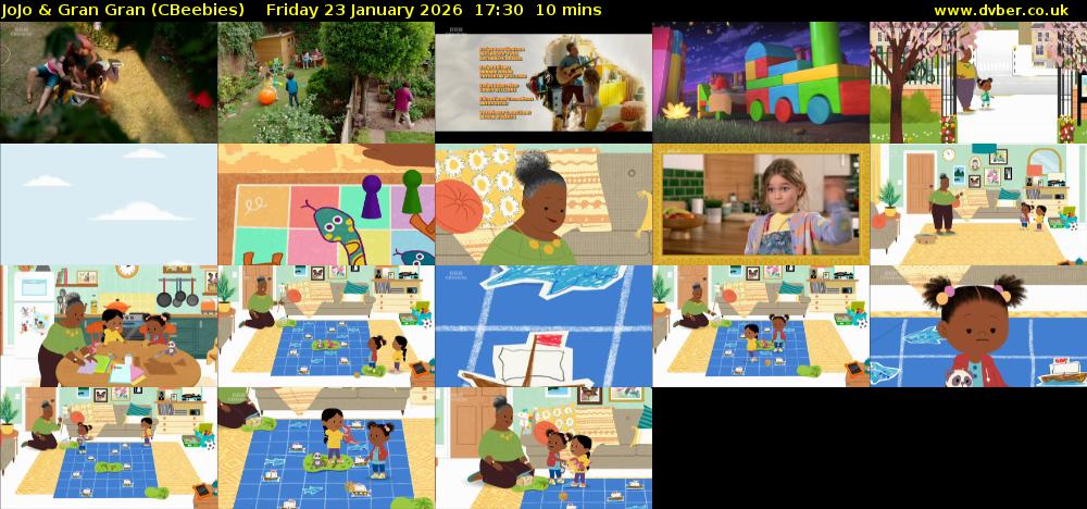 JoJo & Gran Gran (CBeebies) Friday 23 January 2026 17:30 - 17:40