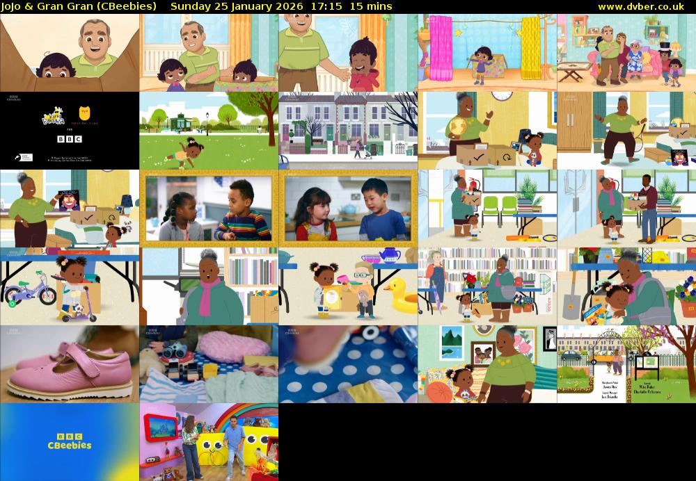JoJo & Gran Gran (CBeebies) Sunday 25 January 2026 17:15 - 17:30