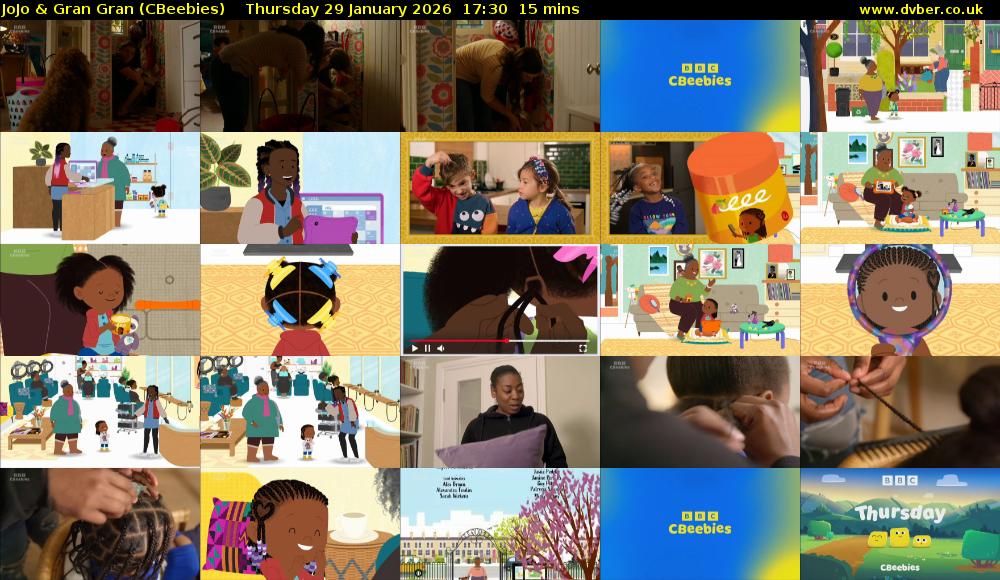 JoJo & Gran Gran (CBeebies) Thursday 29 January 2026 17:30 - 17:45